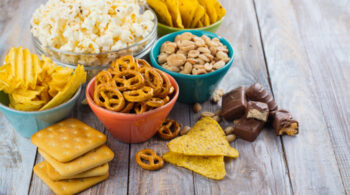 Assortment of unhealthy snacks Assortment of unhealthy snacks. Diet or weight control concept. Space for text